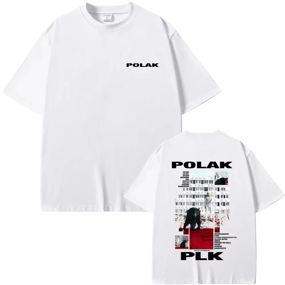 مغني الراب Plk Polak الجرافيك القطن تي شيرت الرجال النساء الهيب هوب موضة موسيقى البوب تي شيرت الرجال عادية خمر تي شيرت الشارع الشهير