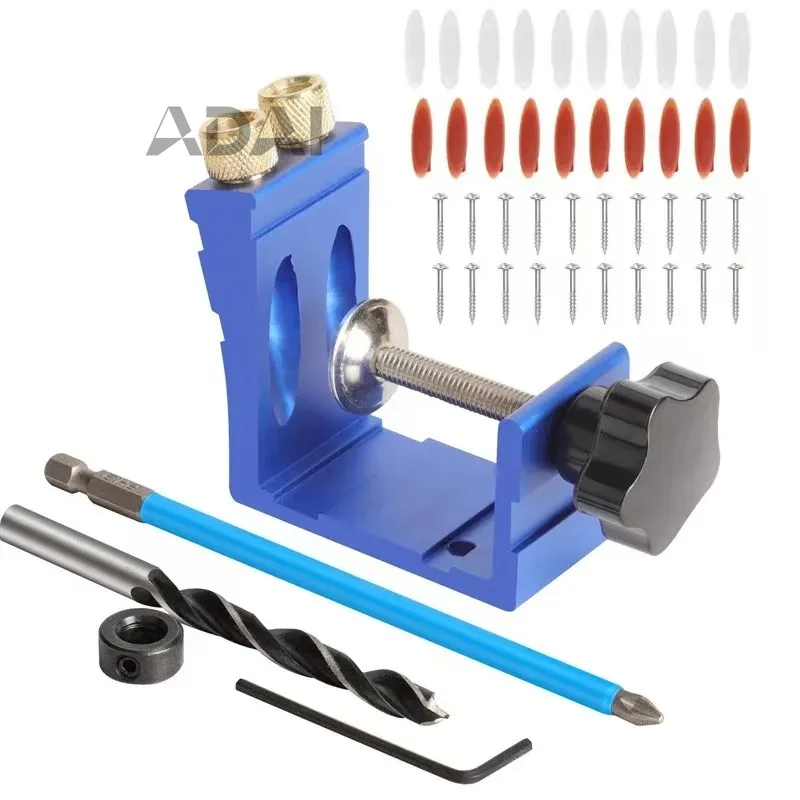 

Набор направляющих для сверления под углом 15 градусов, набор креплений для косых отверстий, 47 шт., локатор карманных отверстий, деревообрабатывающее позиционирующее сверло