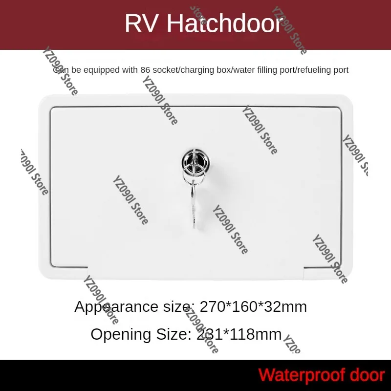 

Waterproof Anti-UV ABS RV Hatch Door, Lockable Camper Caravan Hatch Cover, Retrofitting Accessories for RV Exterior Use