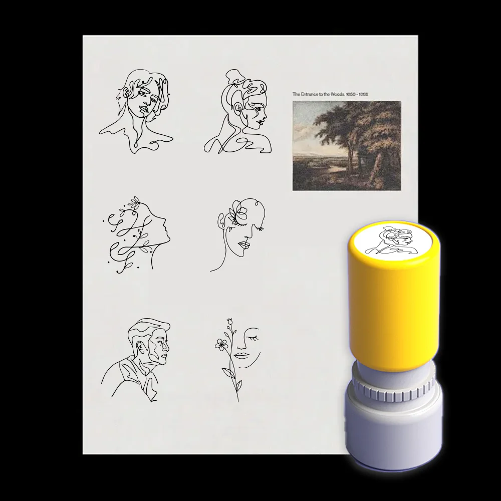 Abstract portrait seal artistic behavior utopian abstract line draft pattern black sketch sketch black mark