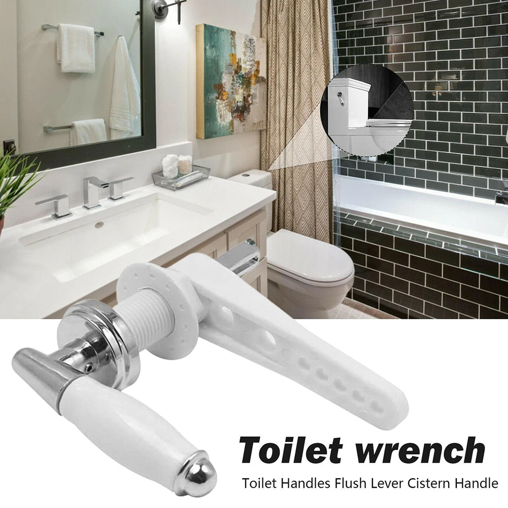 100% Brand New Toilet Cistern Lever Toilet Flush Handle Toilet Wrench 1 Set Cistern Lever Handle Toilet Cistern Handle