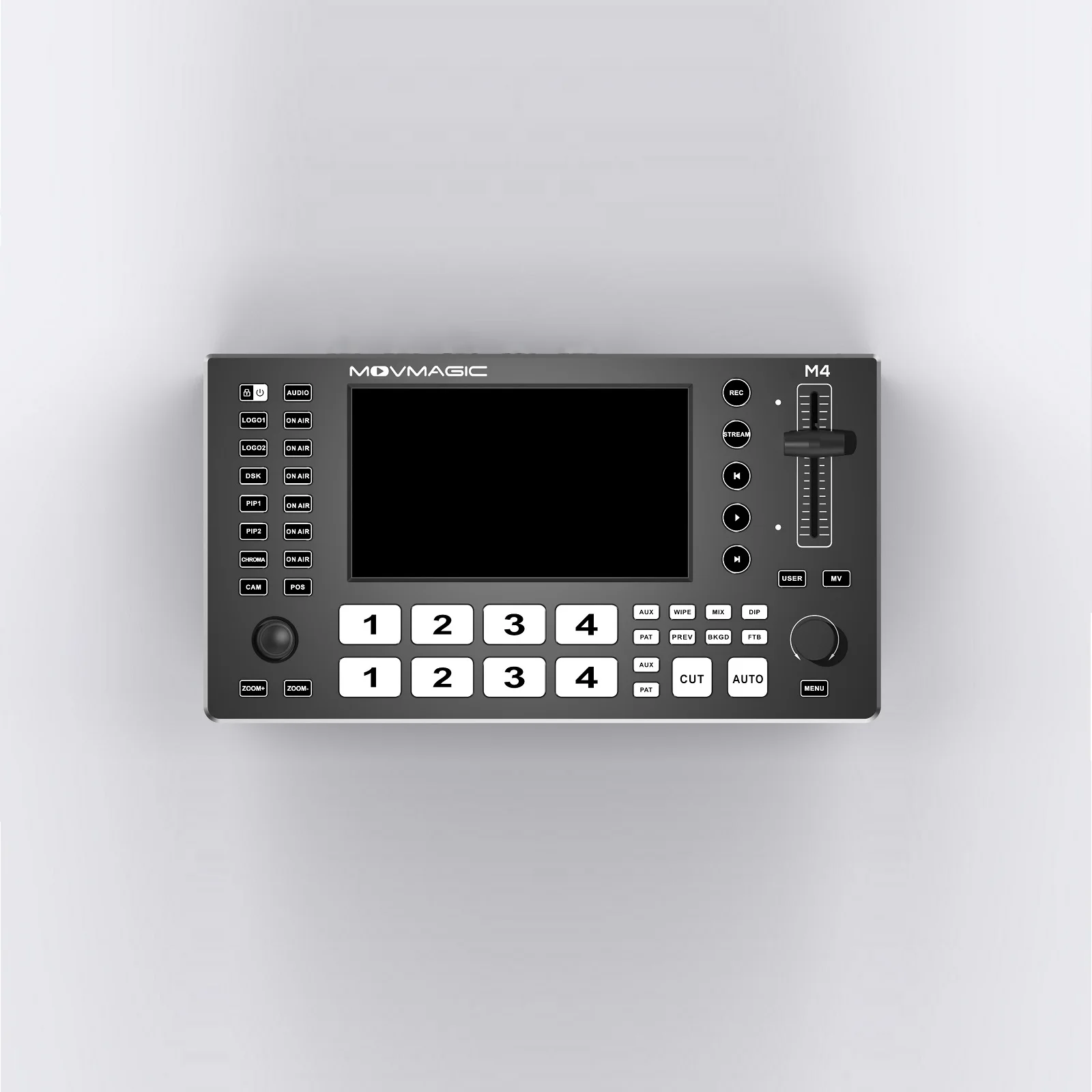 Movmagic M4 5 CH HD Video Switcher 5.5 Inch Screen 4-Input Metal Design WIPE/MIX Transition Effects Vertical Screen For Live