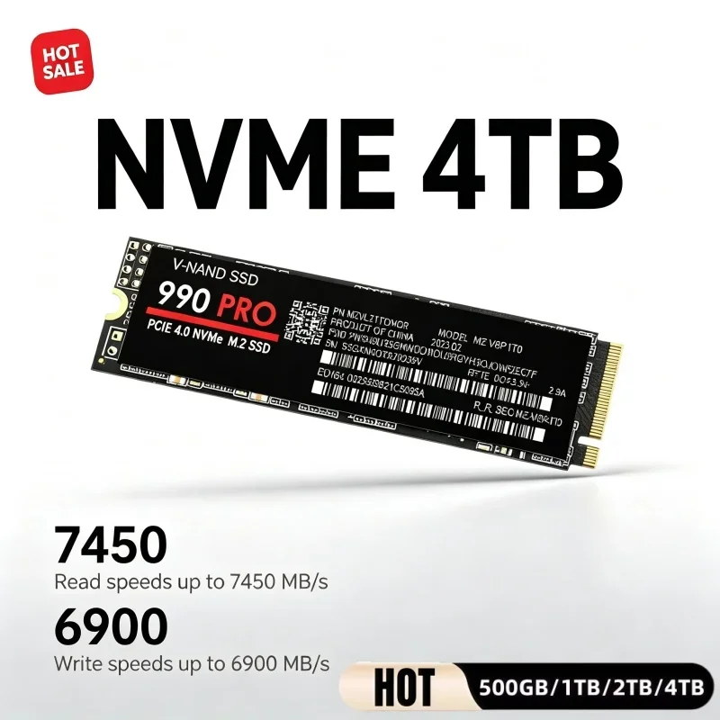Plug And Play 990 PRO M.2 2280 NVMe PCIe4.0 SSD 4TB Solid State Disk Large Capacity Game Storage Expansion For PS5 Computer