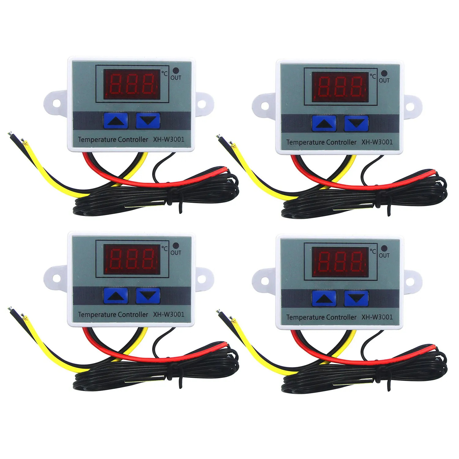 4 pces 220v ac digital led controlador de temperatura Xh-W3001 para incubadora interruptor de aquecimento de refrigeração termostato sensor ntc