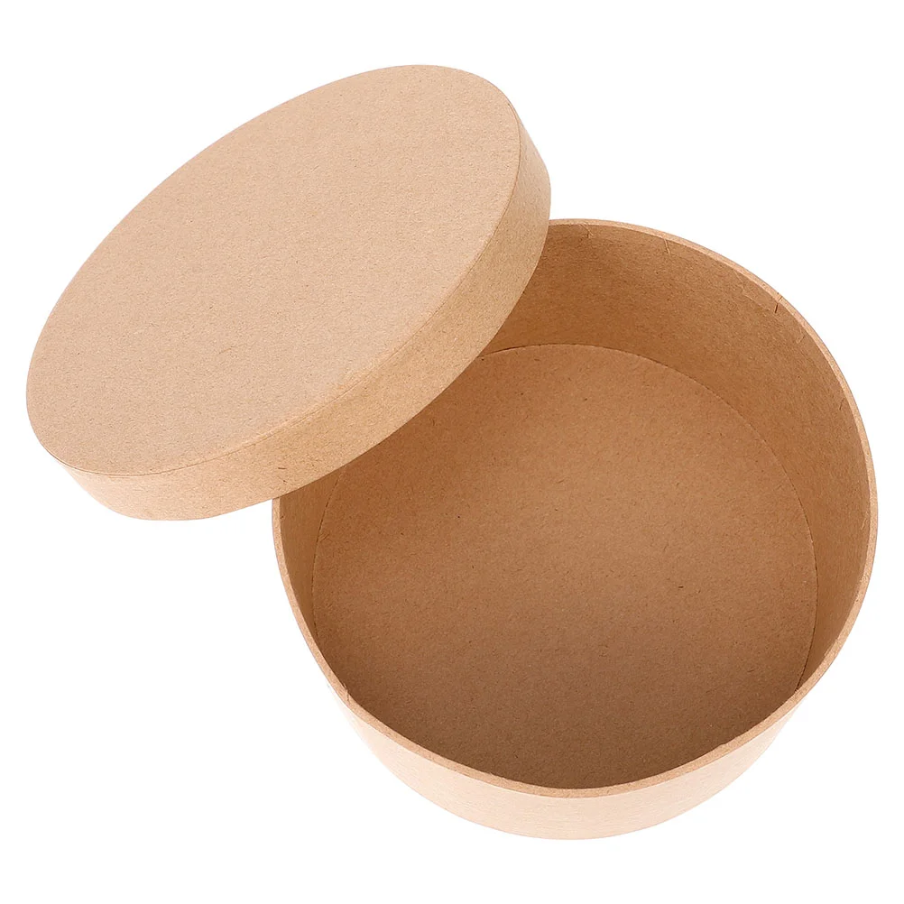 DIY Kraft Paper Box Floral Boxes Round Gift with Lids Chocolates Wrapping For Gifts Dessert Containers