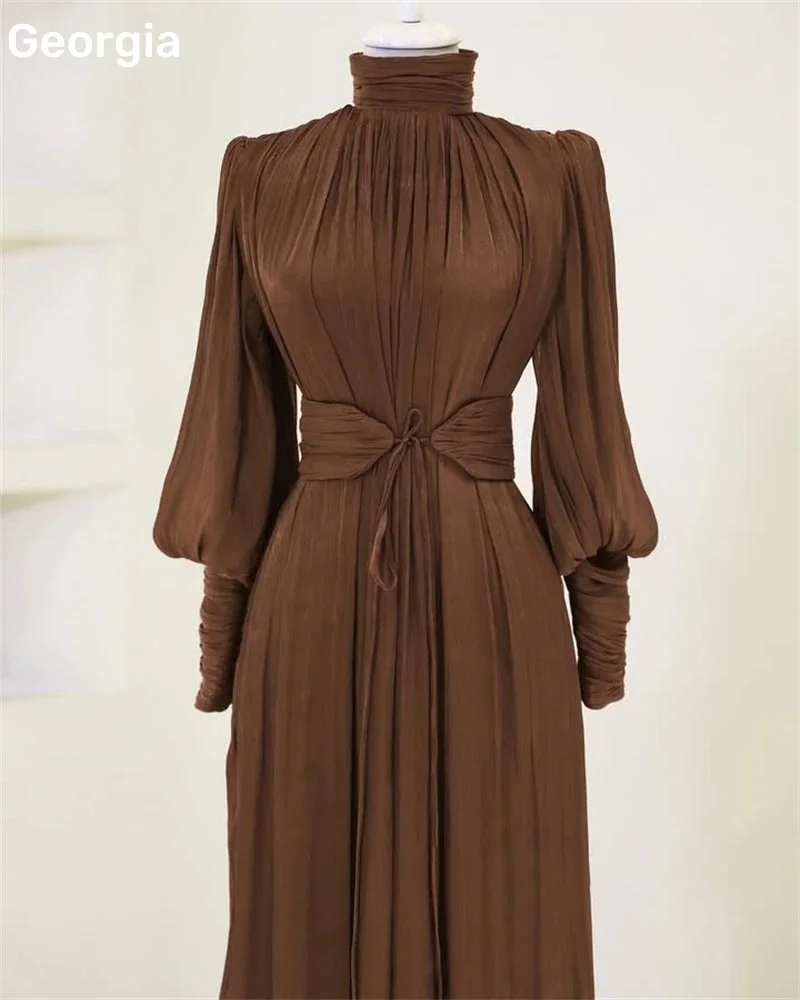 

فساتين سهرة Customized Dresses For Special Events Floor-Length Hig Scoop Neckline Cocktail Dresses Long Sleeves Formal Occasion