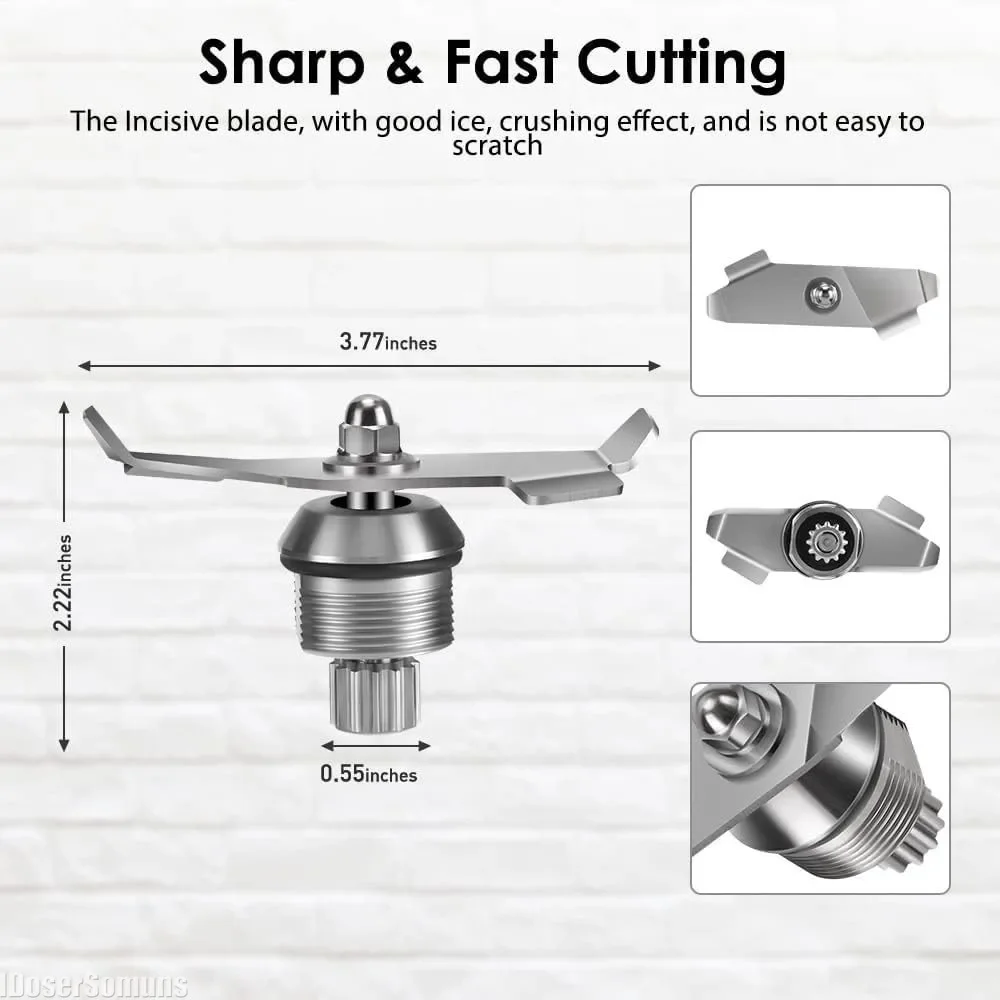 Juicer Blades Sharp Cutting Speed Advanced Blades for Vitamix 15990 Quite One Series 2-Blade Blenders 32/64 Oz.