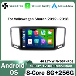 Android OS Auto Radio for Volkswagen Sharan 2012 - 2018 Car Multimedia Video Stereo Player GPS Navigation Wireless CarPlay WIFI