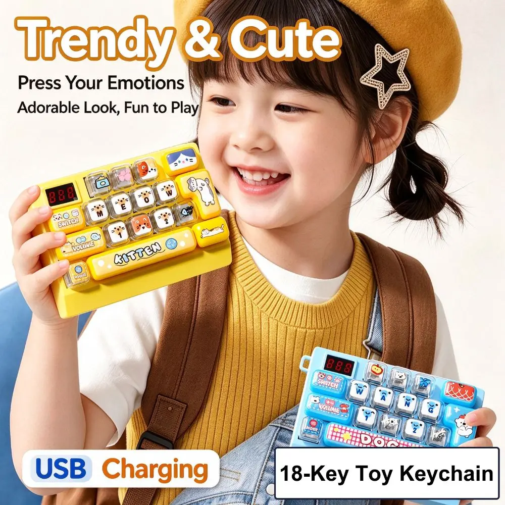 18-Key Quick Push Keyboard Game Machine Electronic Game Focus Training Pop Fidget Quick Push Handheld