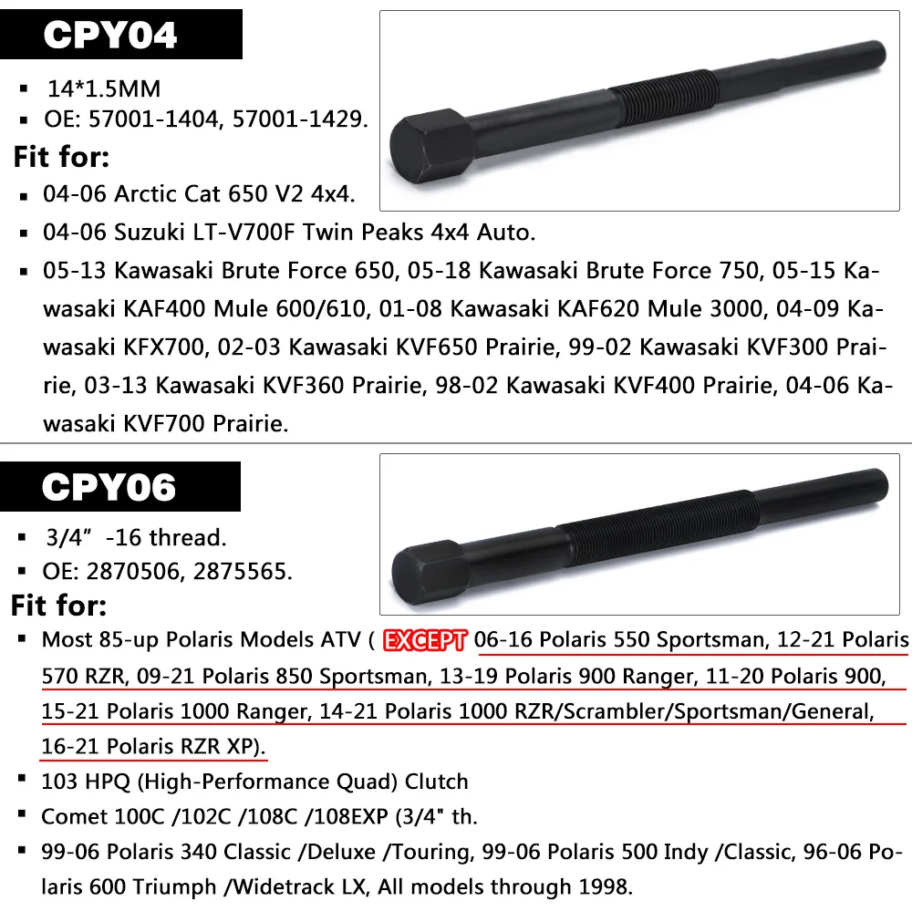 Primary Drive Clutch Puller Tool For Polaris Sportsman 90 300 335 400 450 500 550 600 700 800 850 Sportsman X2 XP 550 850