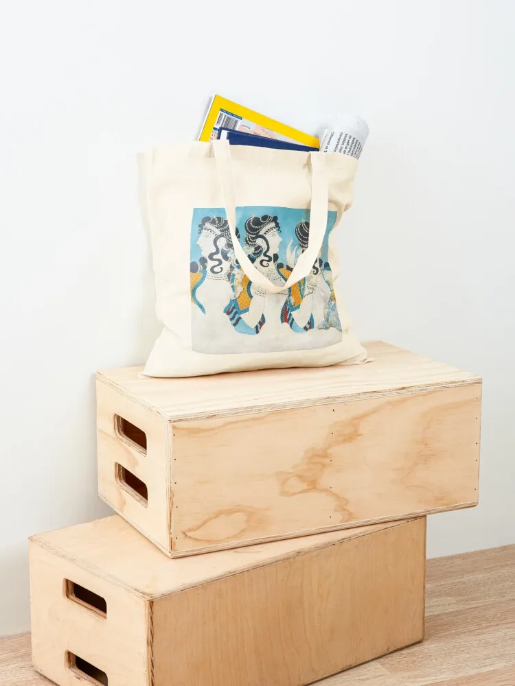 Minoan Fresco Ladies in Blue Knossos Tote Bag Canvas stote bag Lady bags canvas tote bags shopping cart bags