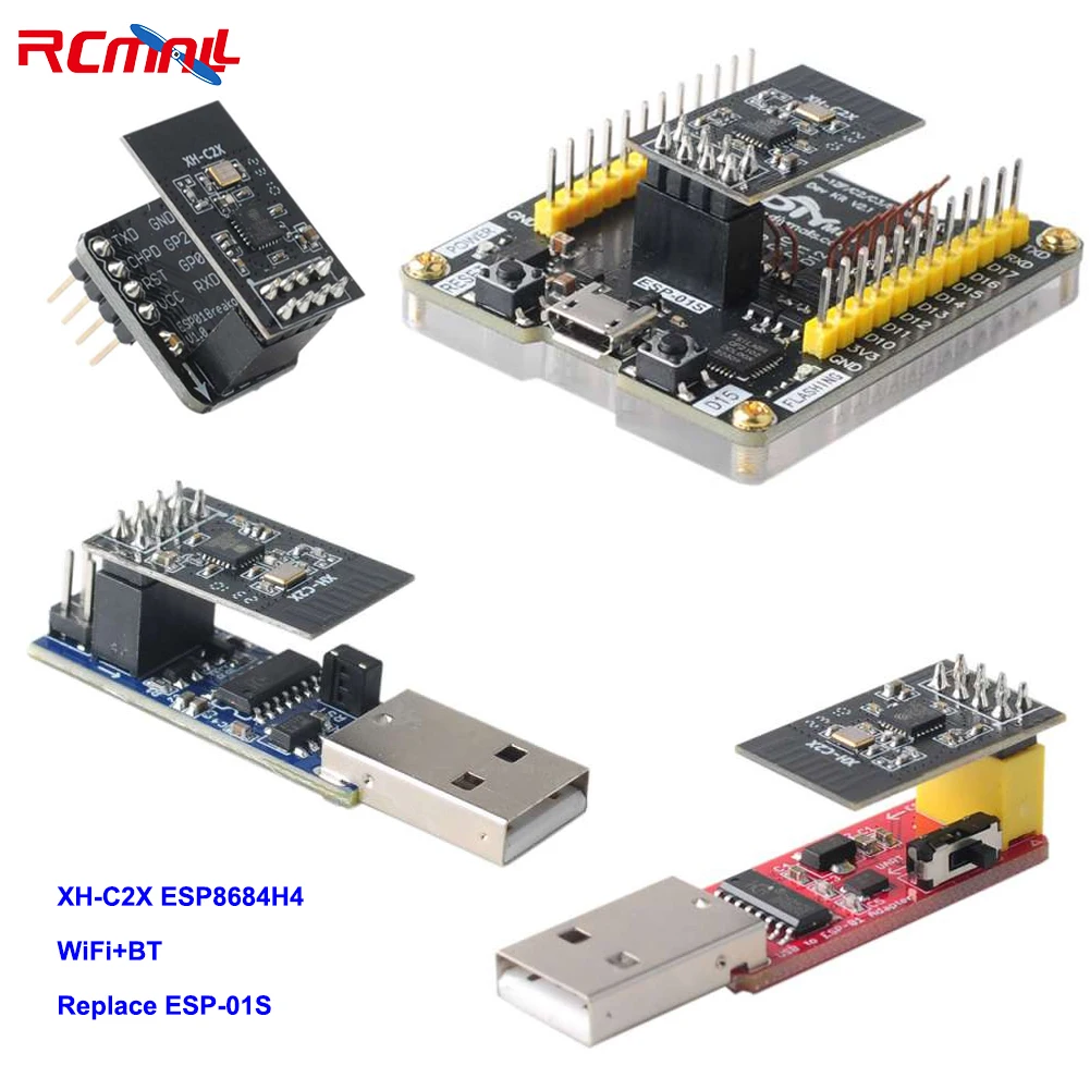 breakout board breadboard adapter burning fixture xh c2x esp8684h4 wifi modulo bt flash 4mb esp8266 esp01 substituir esp 01s 01