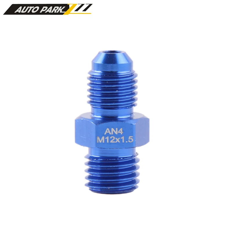 BLUE Male 4AN 4 An Flare to M12x1.5 M14x1.5(mm) Metric straight fitting AN4 To M12 M14 *1.5 Port Auto Hose Fitting Male