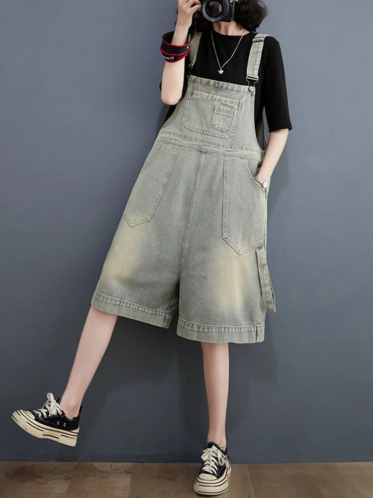 Mass Wass Koreaanse zomerbroek Damesmode Denim overalls Losse vintage shorts Vrije tijd Jeans Dames Klassieke luxe broek