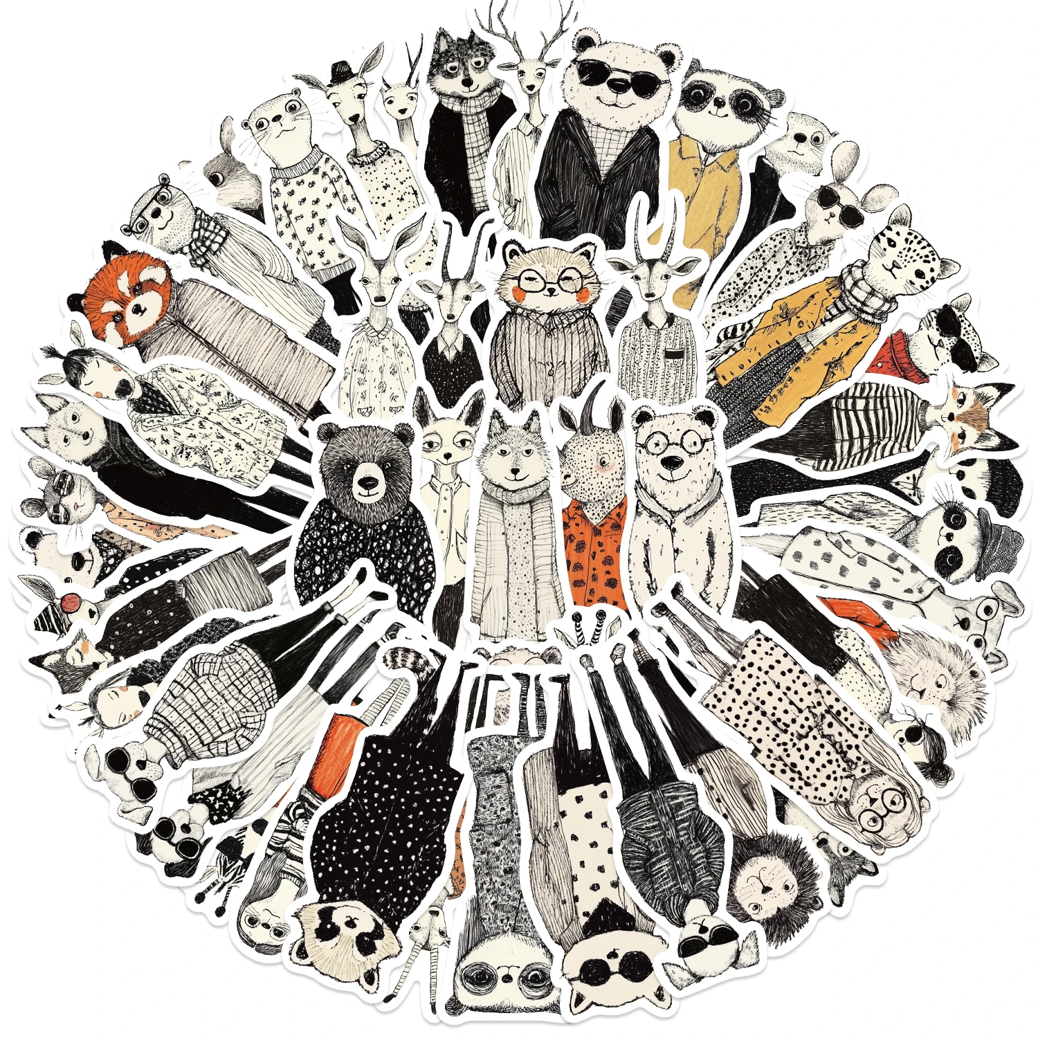 50 قطعة ملصقات الجمجمة الداكنة الرجعية موضة الحيوان ملصقات أجهزة الكمبيوتر المحمولة القرطاسية سكرابوكينغ المواد خمر اللوازم الجمالية