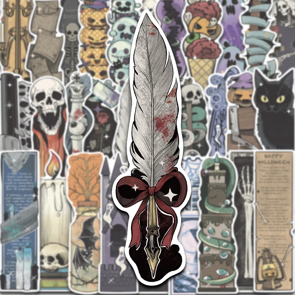 30PCS Cartoon Horror Retro Halloween Lesezeichen Kreative Geister Schädel Schwarze Katze Kürbis Kunst Buch Seite Kennzeichnung Alien Karte Lesezeichen