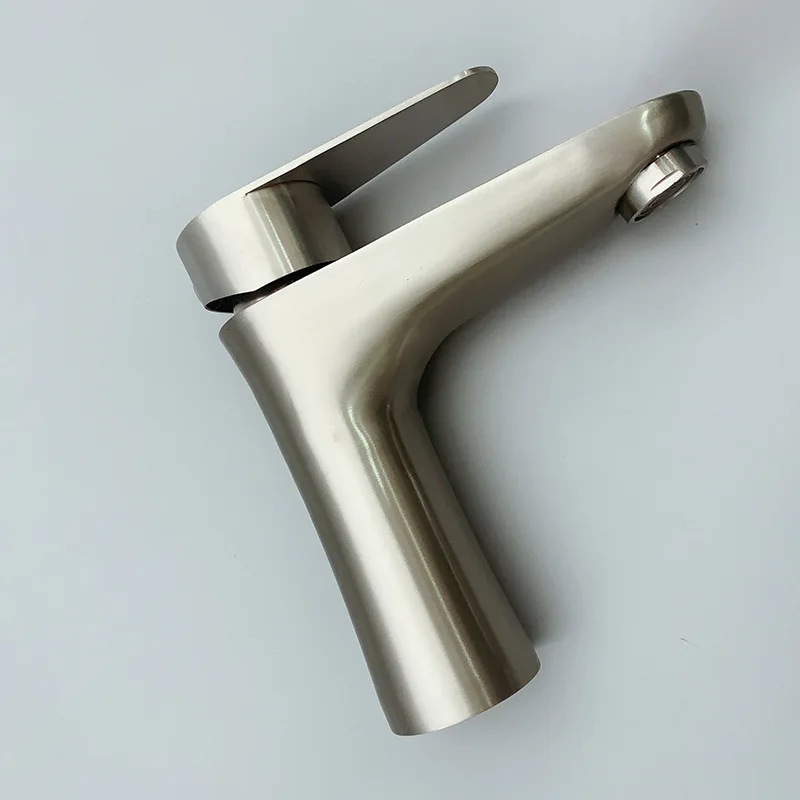 

Смеситель для раковины из нержавеющей стали 304, для горячей и холодной воды, с узкой ручкой, на одно отверстие, для ванной комнаты