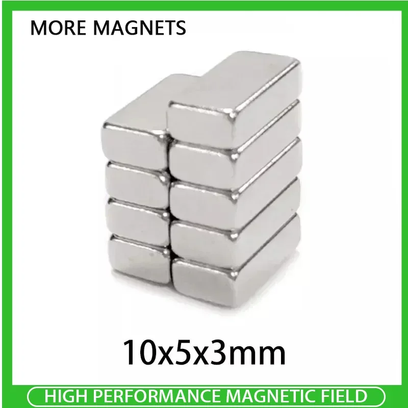 

20/50/100Pcs 10x5x3mm Block N35 Cuboid Powerful Neodymium Magnets Permanent NdFeB Super Strong Fridge Magnet Magnetic Sheet