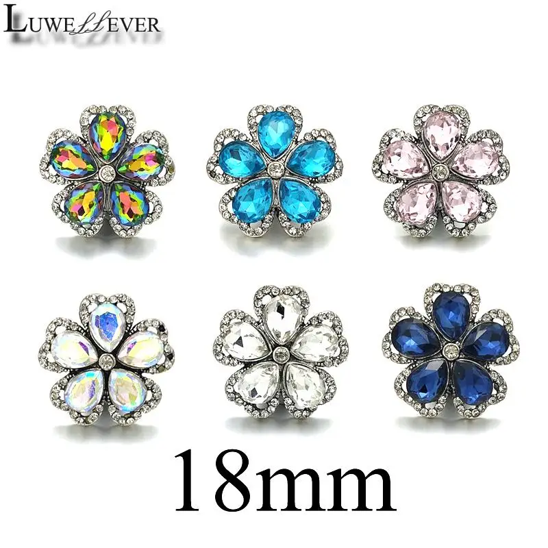 Luwellever Component W487 Crystal 18Mm Metalen Drukknoop Voor Armband Ketting Verwisselbare Sieraden Accessoire Bevindingen