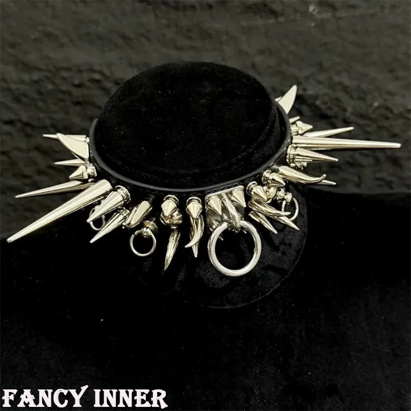 

2026 New Punk Choker Metal Rivets Y2k Leather Gothic Unisex Neck Accessaries for Women Men Jewelry