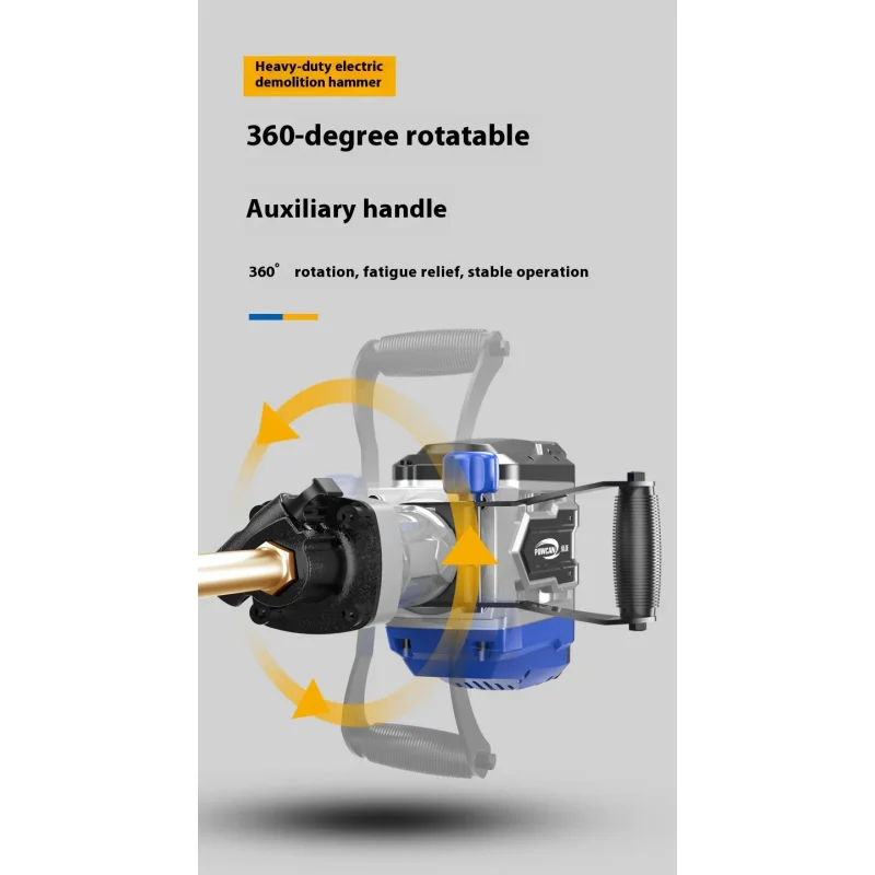 Heavy-Duty Handheld Electric Pickaxe Single-Power Professional Tool For Industrial Grade Removes Steel Bars Soil Wall Brickwork view 2