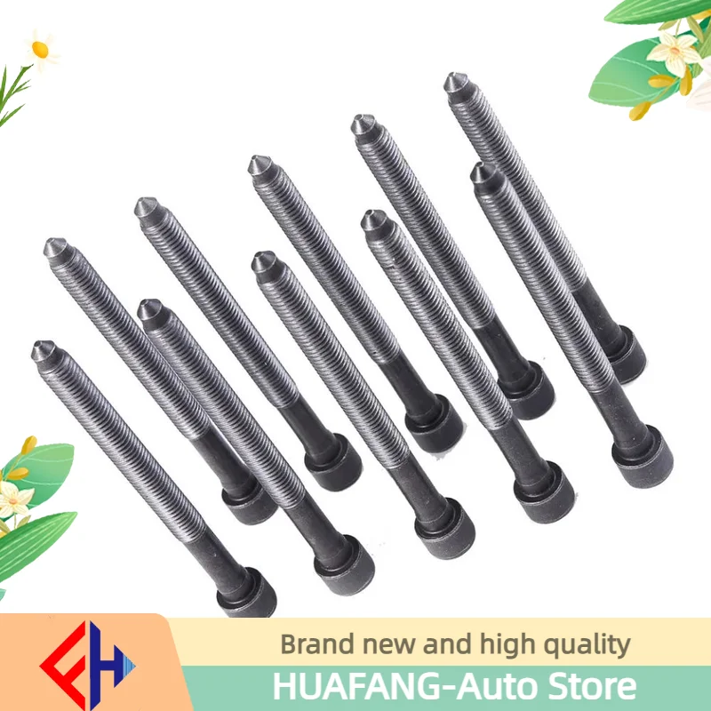 Original Ea888 10pcs Cylinder Head Bolt For  Beetle Cc Golf Jetta Passat Tiguan   A4 1.8t/2.0t 06d103385D High Quality