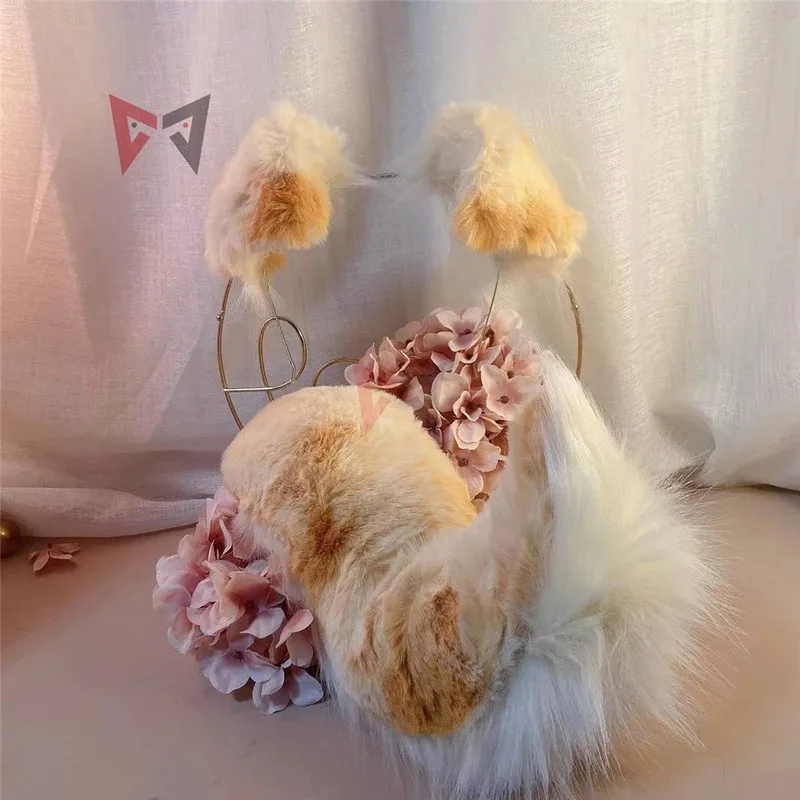 

Новый ручной работы, коричневые, желтые собачьи уши, складной стиль, обруч для волос, повязка на голову, головные уборы, аксессуары для косплея