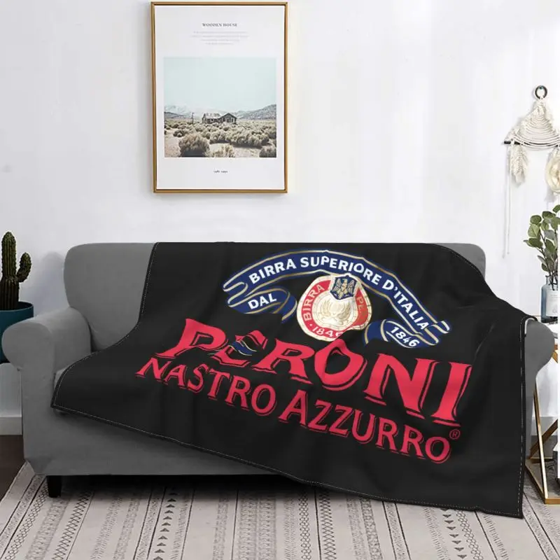 Peroni Nastro Beer Brewery Logo Blanket High On Couch High-Grade Bedding Travel Sofa Decorative