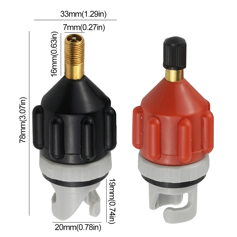 Kayak Air Valve Conversion Head with Rubber Sealing Ring Good Air Tightness Surfboard Inflation Adapter Ventilation Nozzle