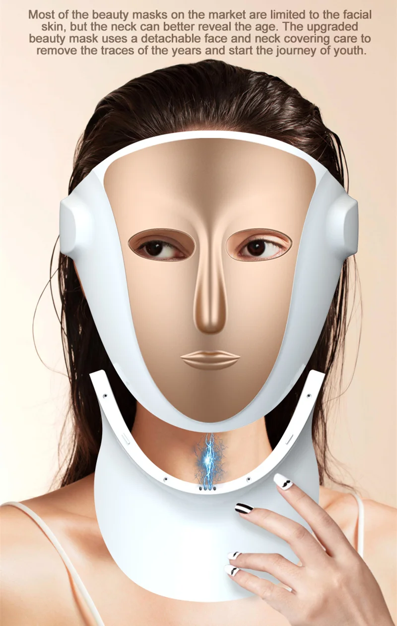 New Arrival Red Light Therapy  Facial Mask Neck  Photon 850nm Far Infrared Led Face Mask Light Therapy