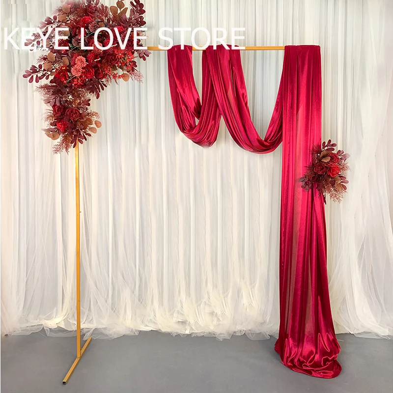 

Свадебная церемония, вечерние шторы, сплошной цвет, ледяная шелковая ткань, свадебная арка, драпирующая ткань, вуаль, оправка, шторы, сделай сам, рамка, подставка, панель