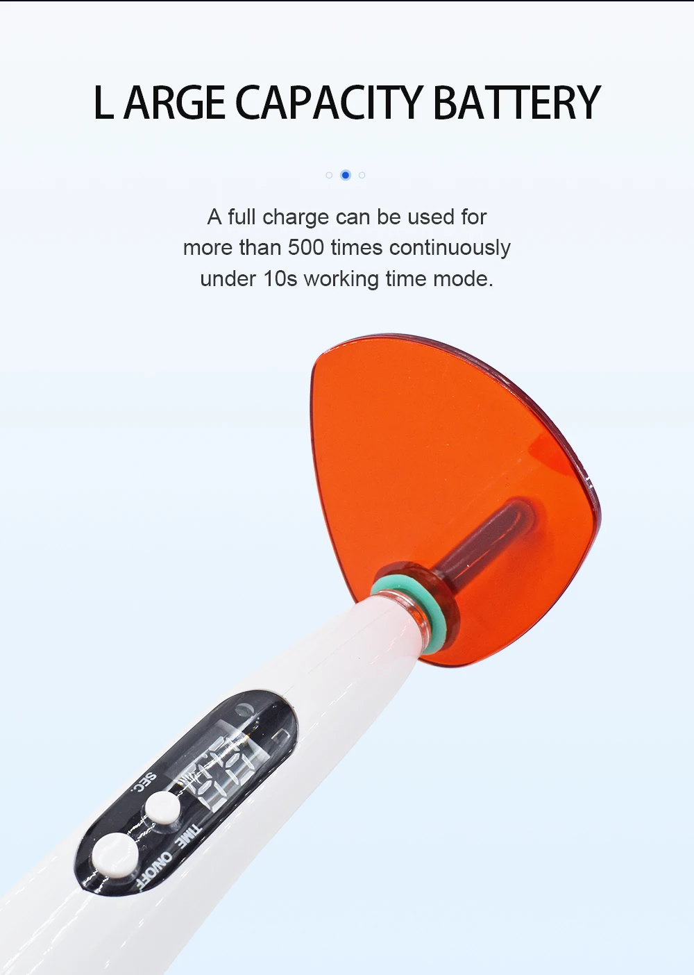 High Power Wireless Dental LED Curing Light 1200~1500mW/cm² Resin Cure Unit