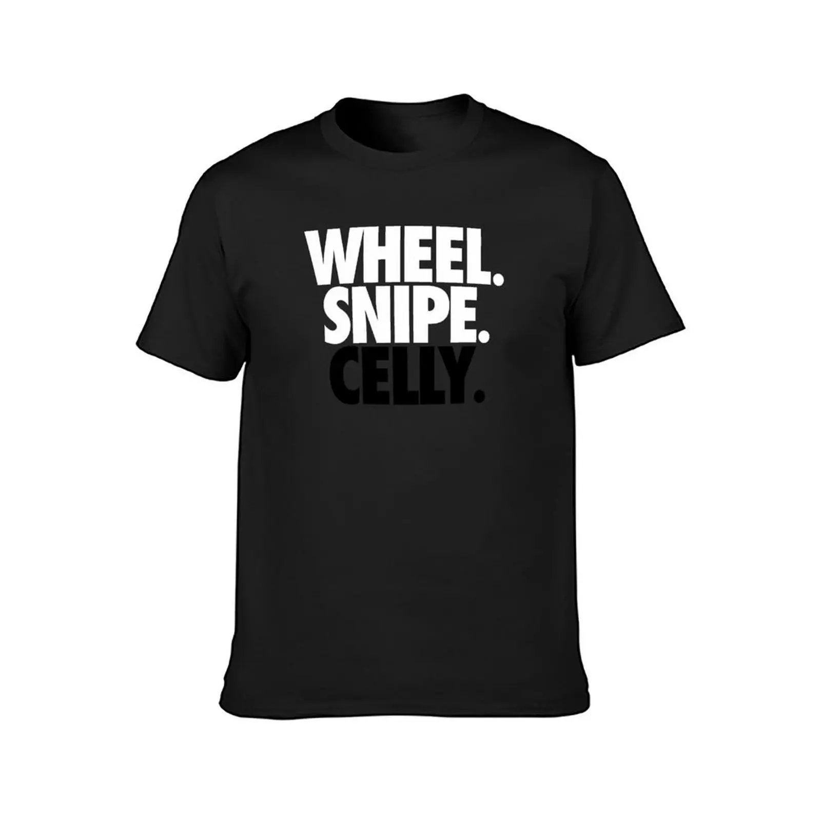 Wheel. Snipe. Celly. (red) T-Shirt plain funnys mens clothing