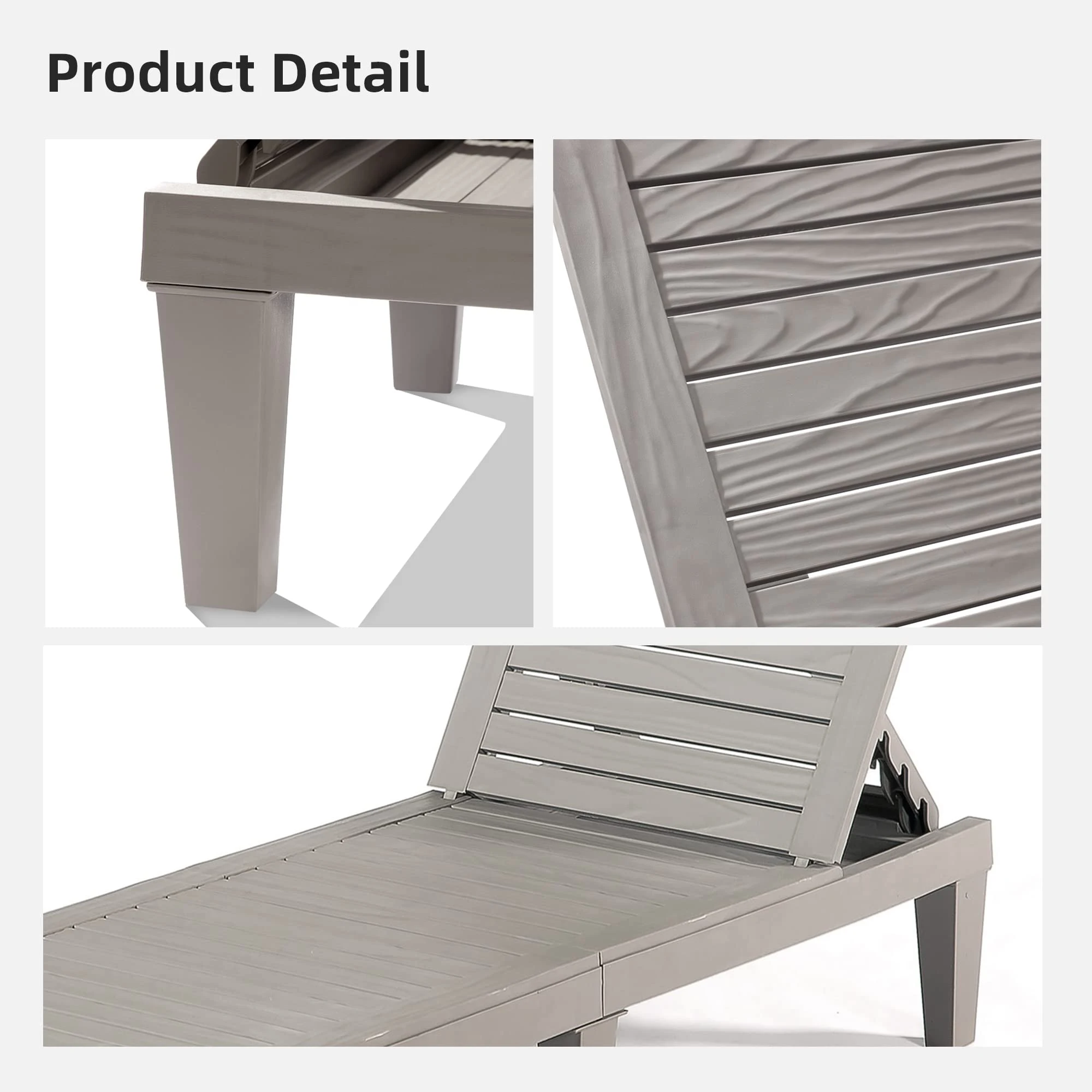 كرسي صالة خارجي، تعديل مسند الظهر بـ 5 أوضاع، كرسي صالة حمام السباحة قابل للتعديل، كرسي صالة حمامات الشمس المقاوم للماء