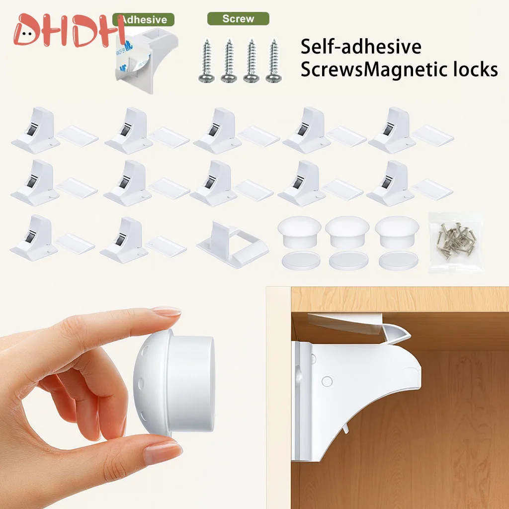 Hot Style Baby Safety Lock Baby Safety Cabinet Locks Invisible Magnetic Locks Drawer Locks Self-adhesive or Screw Fixed