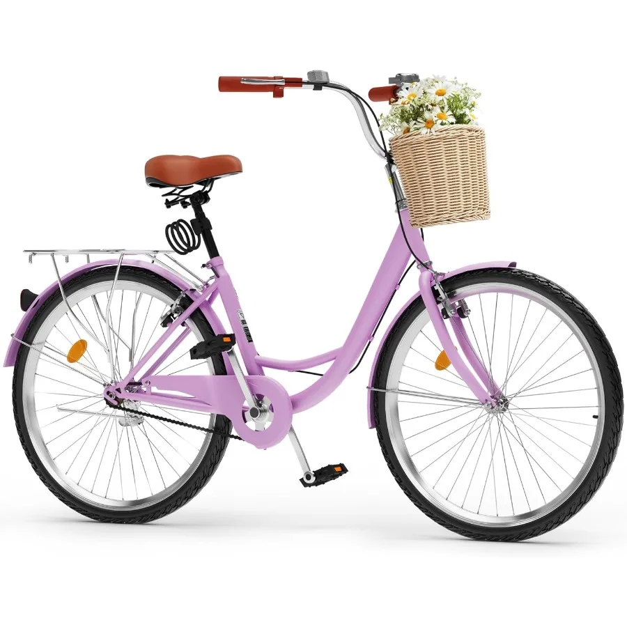 

24 26 Inch Beach Cruiser Bike for Women 1 7 Speed Commute Bike for Adults Womens Bicycle with Adjustable Seat Multiple Color