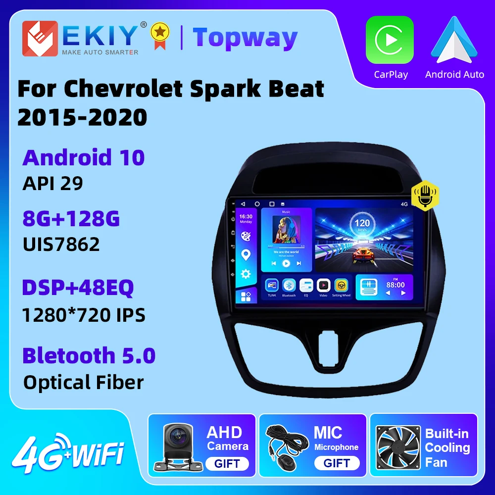 

EKIY Android 10 For Chevrolet Spark Beat 2015-2020 Car Radio Stereo Display Multimedia Video Player Navigation 2 Din Audio