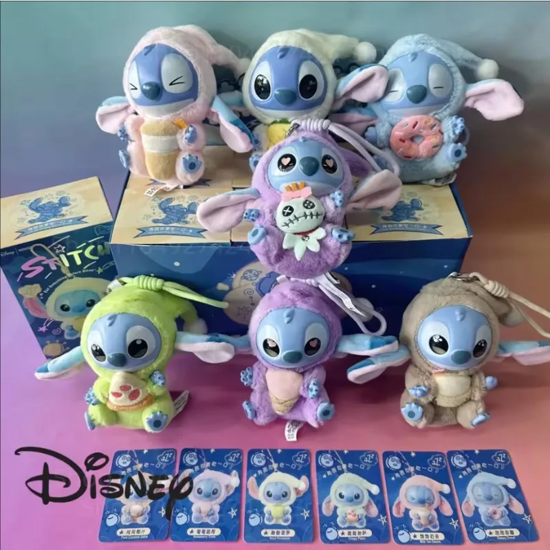 

New famous Disney Stitch various style collection Blind Box Plush Cute Doll Toy Pendant fashion keychain decorative accessory