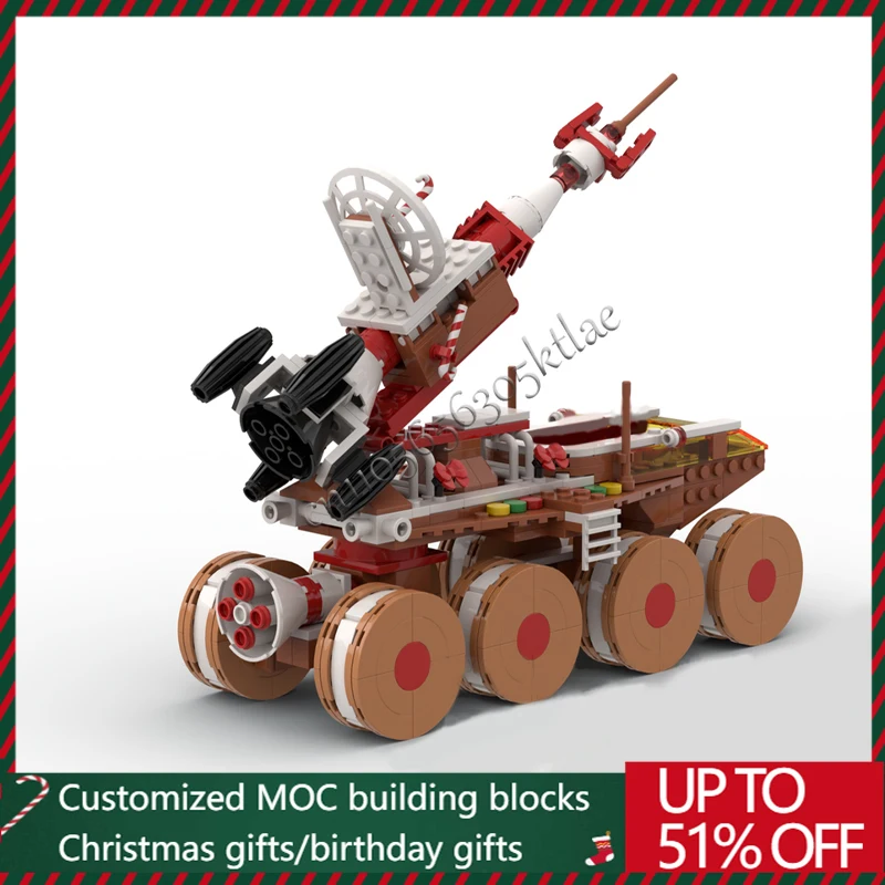 583 قطعة MOC الإبداعية تخصيص الزنجبيل صاروخ متنقل النقل بنة نموذج الأطفال الجمعية مجموعة لعبة هدايا عيد الميلاد #5