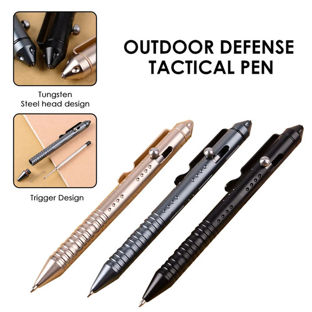 

Portable Tactical Pen Self Defense Glass Breaker Aluminum Alloy EDC Tool For Outdoor Camp Emergency Kit Ball Point Pen