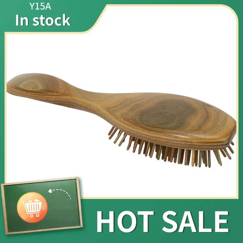 

Y15A 3X щетка для волос из сандалового дерева, деревянная натуральная массажная расческа ручной работы для распутывания волос с подарочной коробкой