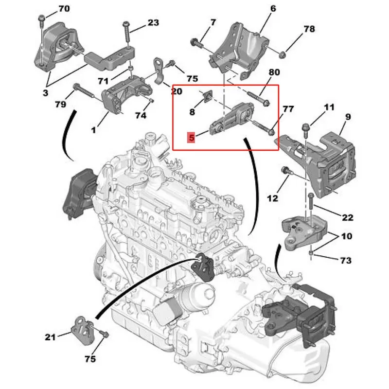 

180696 180684 180659Для нового торсионного звена, заднее крепление двигателя, автомобильный стабилизатор для Peugeot 1007 207 208 301 2008 CitroenC2 C3 DS3