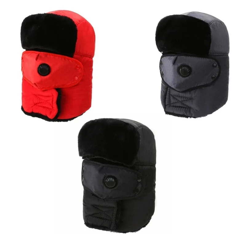 Electric Heating Hat Earflap Thermal Trapper Hat Thermostat Soft Plush Bomber Hat Heat Balaclava Heated Neck Wrap R7RF