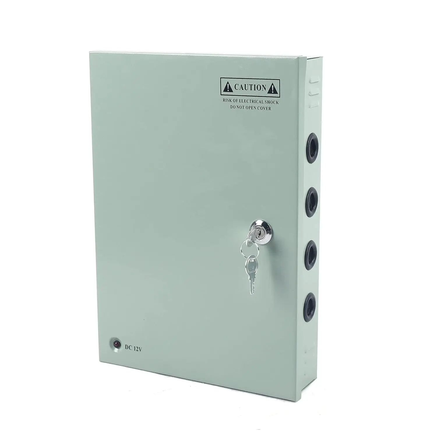 

18 Channel DC12V 30A CCTV Power Supply Box - AC110/220V Universal No Plug, Aluminum Spray Paint, ±15% Voltage Adjustable