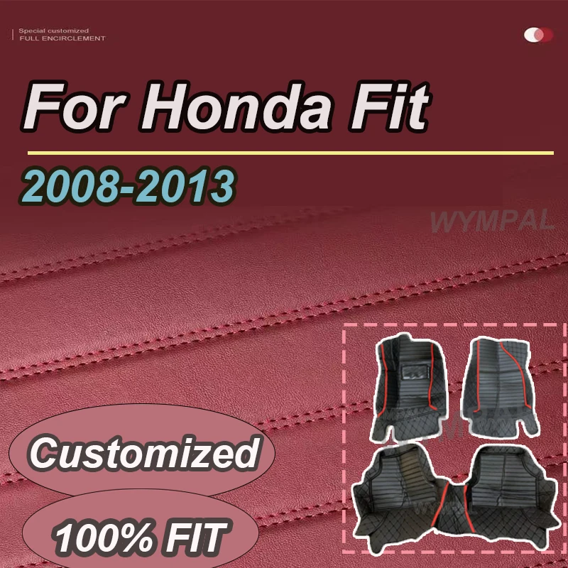 

Роскошный автомобильный коврик из искусственной кожи на заказ для Honda Fit 2008, 2009, 2010, 2011, 2012, 2013,