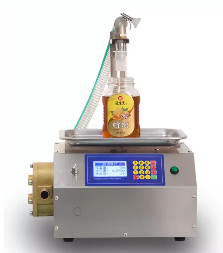 

Honey Tahini Oil Filling Viscous Liquid Automatic Weighing Filling Machine Automatic Dispensing Machine Canning L15 Type