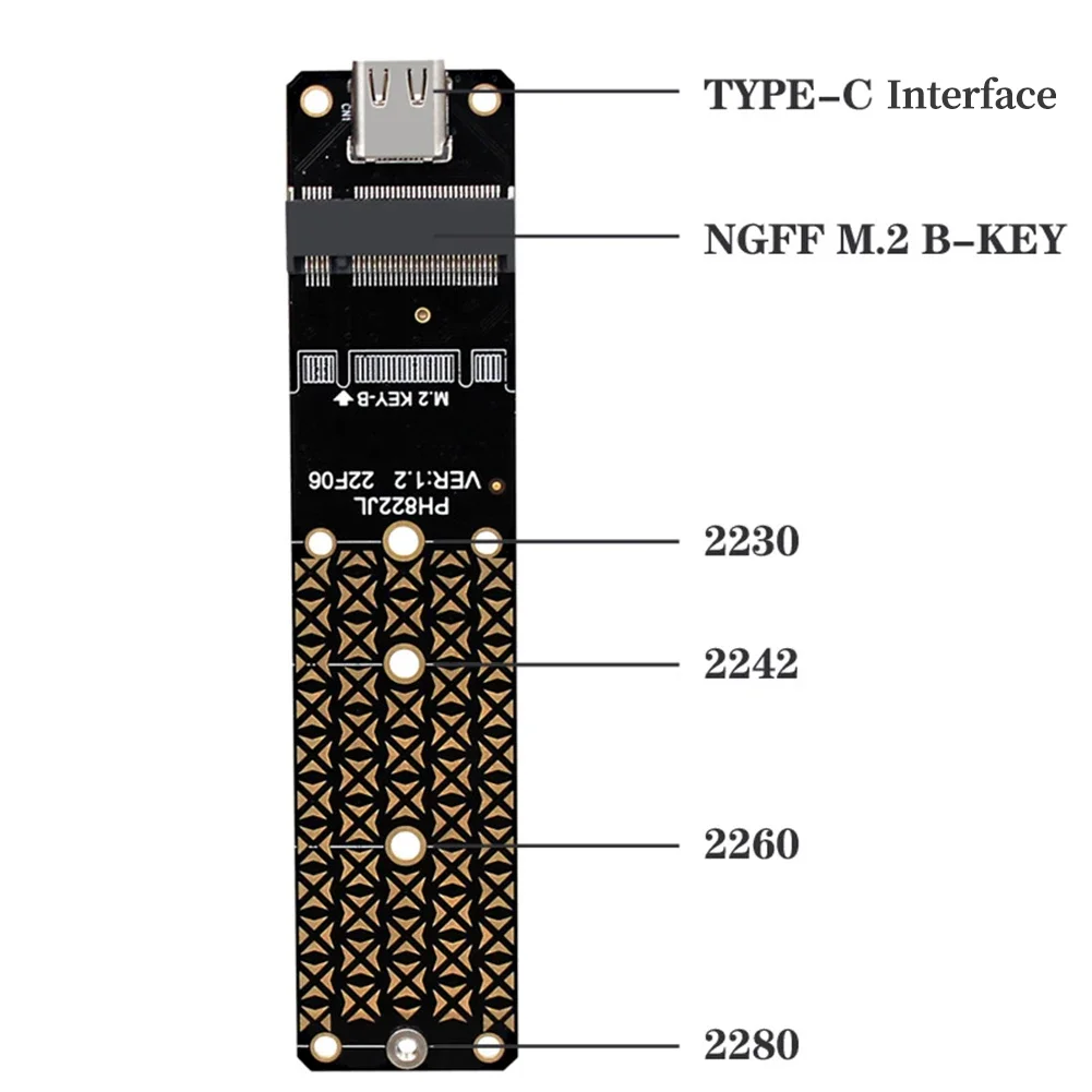 M.2 NVME USB 3.1 Adapter M.2BKey Type-C Hard Drive Converter 10 Gbps M.2 NGFF SATA Solid State Disk for 2230/2242/2260/2280 SSD