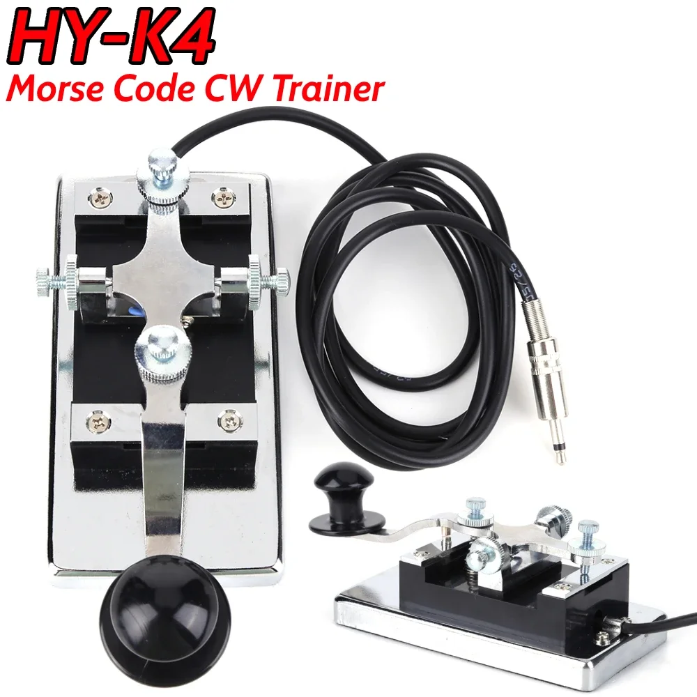 

HY-K4 Stainless Steel Morse Code CW Trainer Learner DIY Telegraphing Key Morse Key Shortwave Radio Communication Teaching Aids