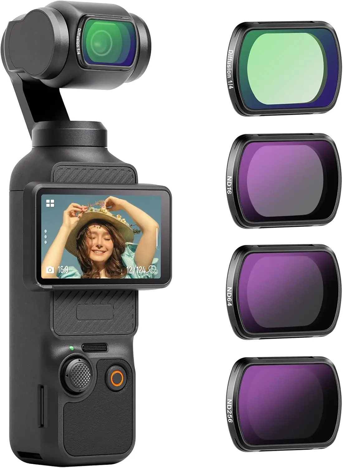 NEEWER Magnetische ND & CPL & Effectfilterset voor DJI OSMO Pocket 3, 14-pack CPL ND8/16/32/64/128/256/1000 ND8/PL ND16/PL ND32/PL - afbeelding 1