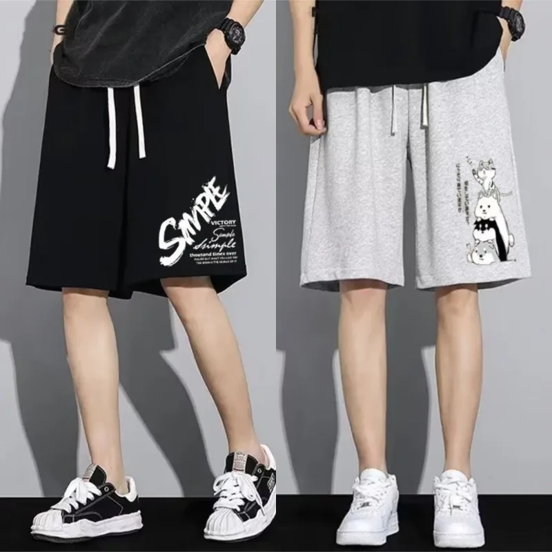 

Спортивные летние быстросохнущие баскетбольные повседневные свободные мужские трендовые шорты из чистого хлопка большого размера